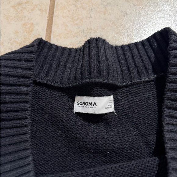 Sonoma Black and White Striped Women's Sweater - Picture 3 of 3